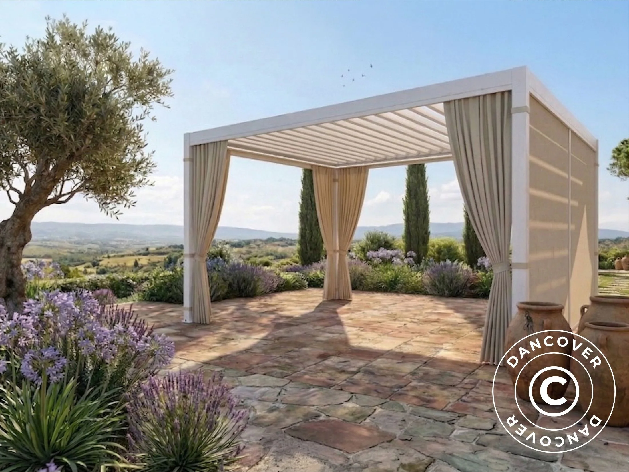 Ścianki boczne i moskitiera do bioklimatycznego pawilonu ogrodowego pergola San Pablo, 3x4m, bezowy - Image 3