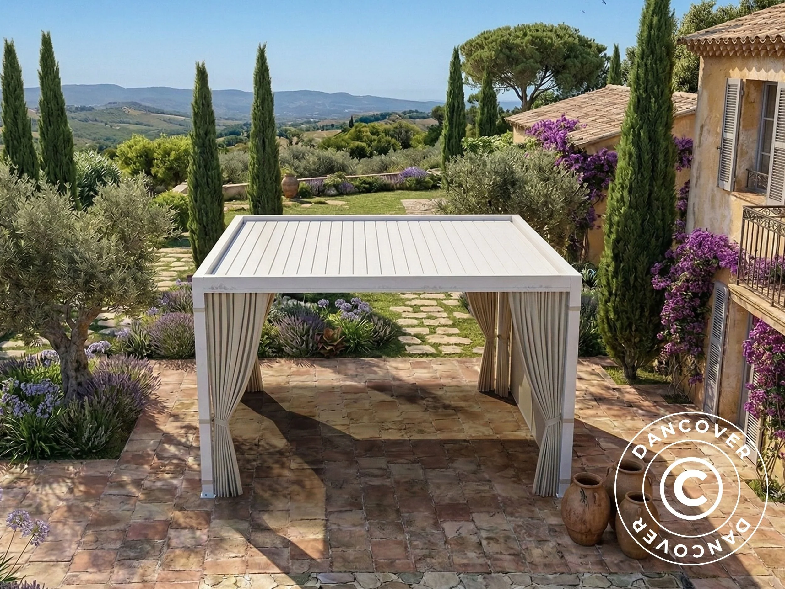 Ścianki boczne i moskitiera do bioklimatycznego pawilonu ogrodowego pergola San Pablo, 3x4m, bezowy - Image 5