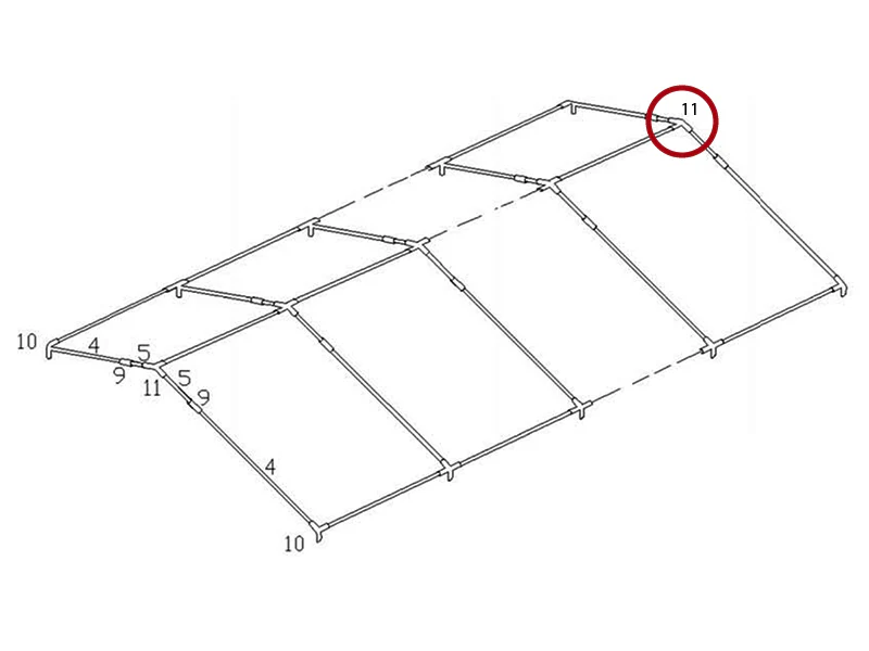 Część zamienna, łącznik 3-stronny, Ø42+Ø54mm, 140° - Image 4
