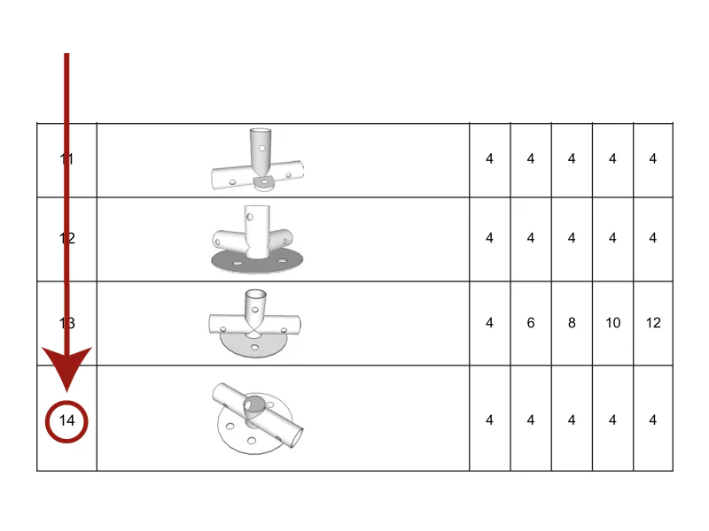 łącznik 2-stronny do listwy usztywniającej, Ø42mm, 250x50mm - Image 2