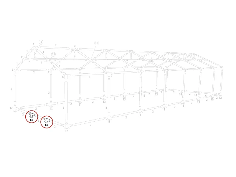 łącznik 2-stronny do listwy usztywniającej, Ø42mm, 250x50mm - Image 3