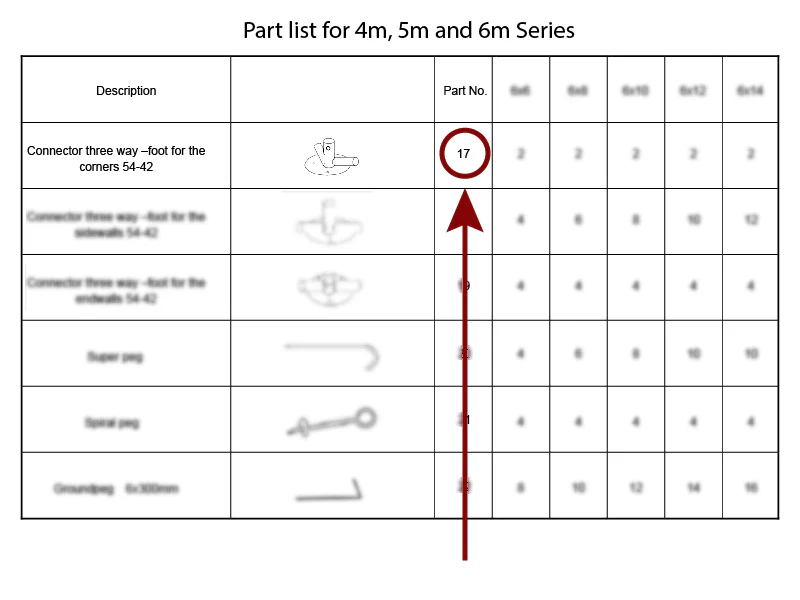 łącznik 3-stronny do listwy usztywniającej, Ø42+Ø54mm - Image 3