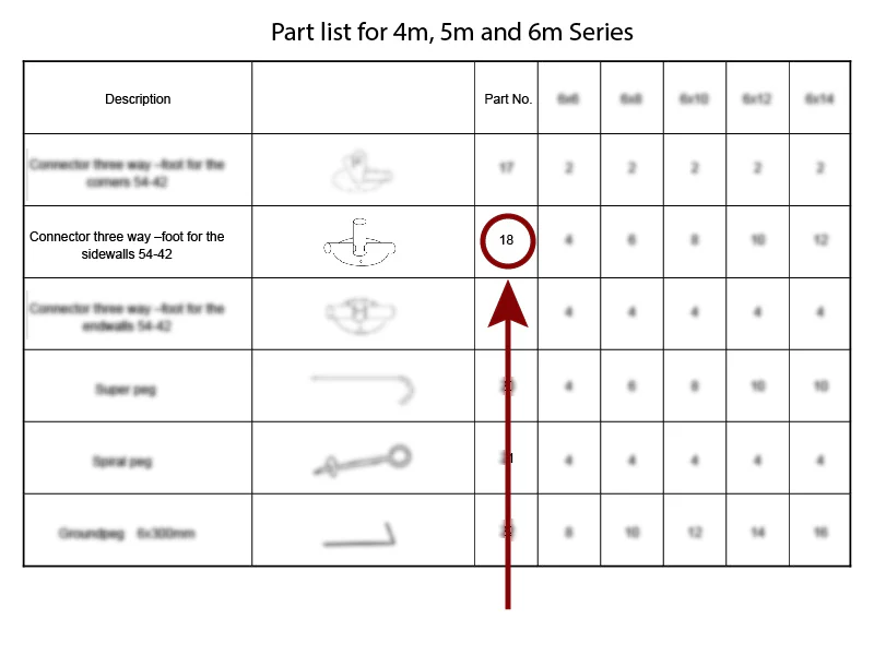 łącznik 3-stronny do listwy usztywniającej, Ø42+Ø54mm - Image 3