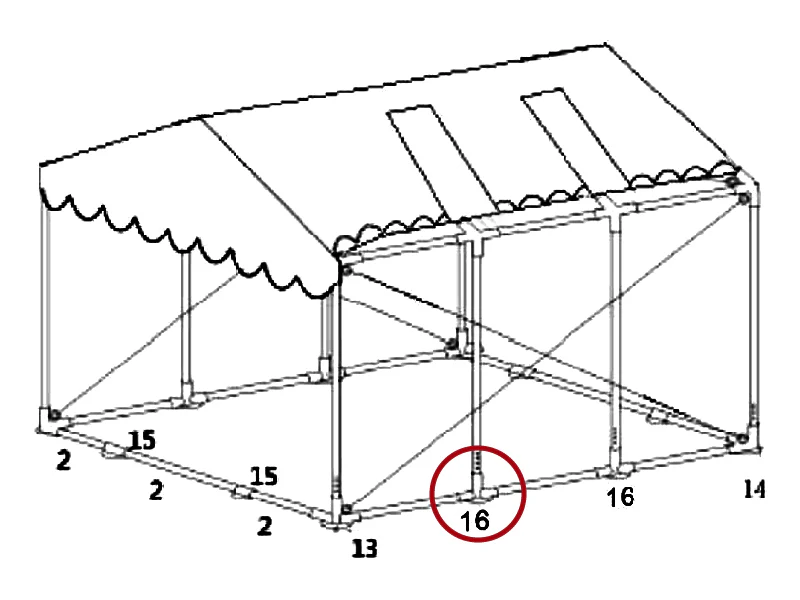 łącznik 3-stronny do listwy usztywniającej, Ø42+Ø54mm - Image 4