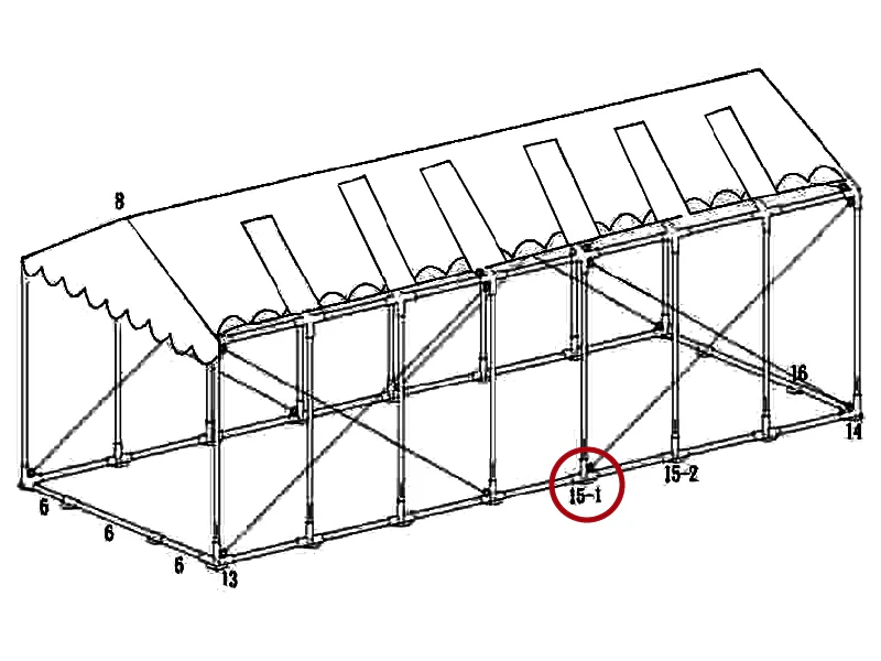 łącznik 3-stronny do ramy podłogowej, Ø42+Ø54mm - Image 3