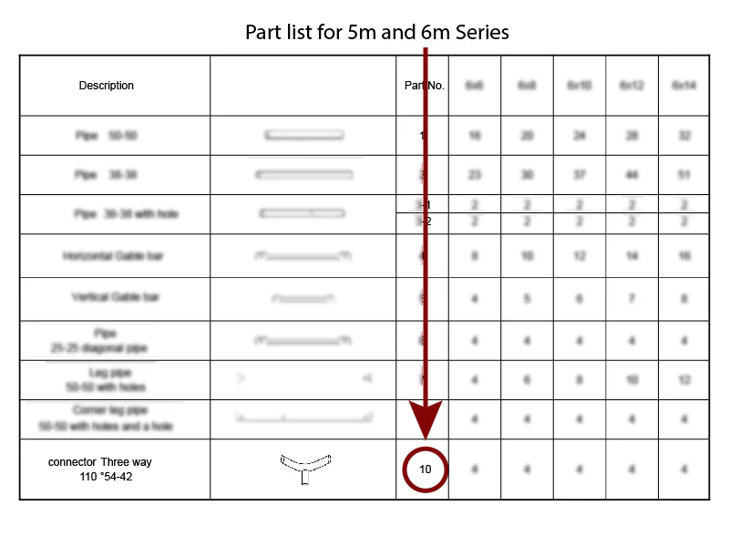 łącznik 3-stronny, Ø42+Ø54mm, 110° - Image 3