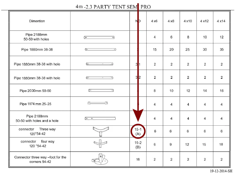 łącznik 3-stronny, Ø42+Ø54mm, 120° - Image 3