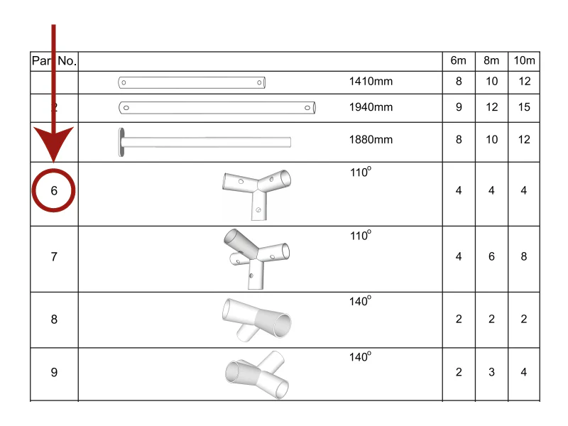 łącznik 3-stronny, Ø42mm, 110° - Image 4