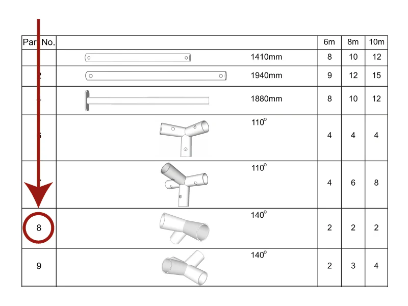 łącznik 3-stronny, Ø42mm, 140° - Image 4
