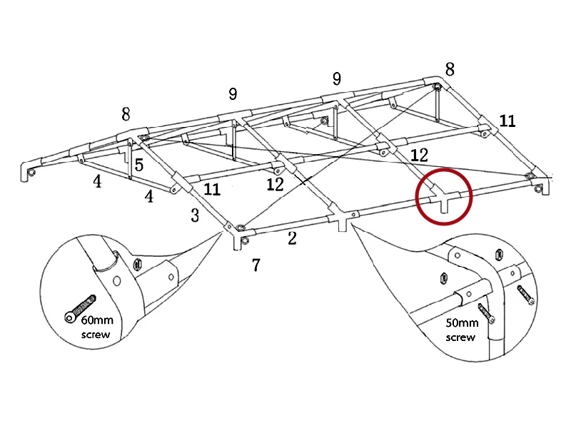 łącznik 4-stronny, Ø42+Ø54mm, 110° - Image 7