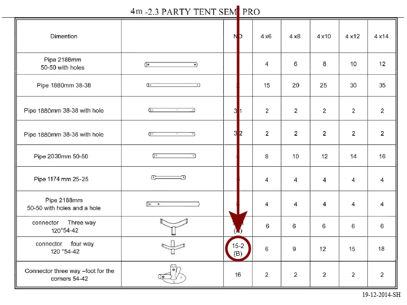 łącznik 4-stronny, Ø42+Ø54mm, 120° - Image 3