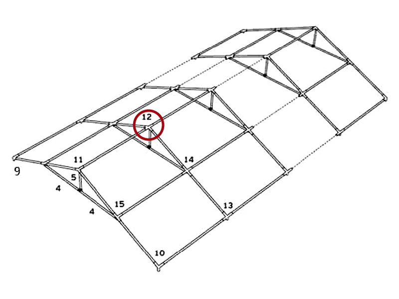 łącznik 4-stronny, Ø42+Ø54mm, 140° - Image 7