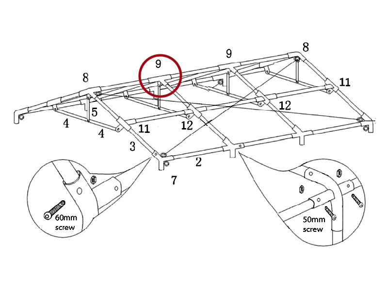 łącznik 4-stronny, Ø42+Ø54mm, 140° - Image 8