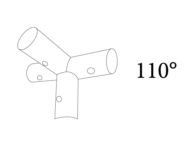 łącznik 4-stronny, Ø42mm, 110° - Image 2