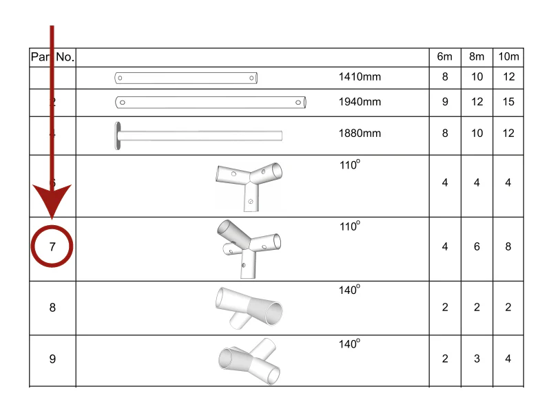 łącznik 4-stronny, Ø42mm, 110° - Image 3