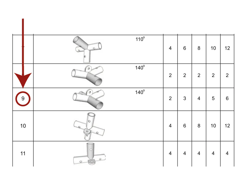łącznik 4-stronny, Ø42mm, 140° - Image 3