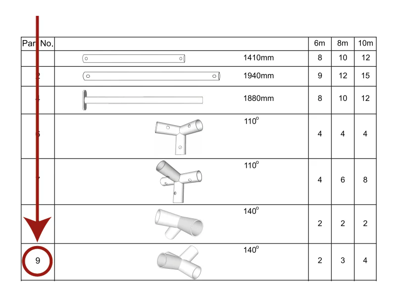 łącznik 4-stronny, Ø42mm, 140° - Image 3