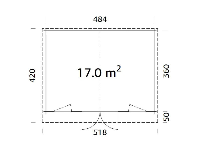 Domek drewniany, 5,04x3,8x2,45m, 17m², Naturalny - Image 5