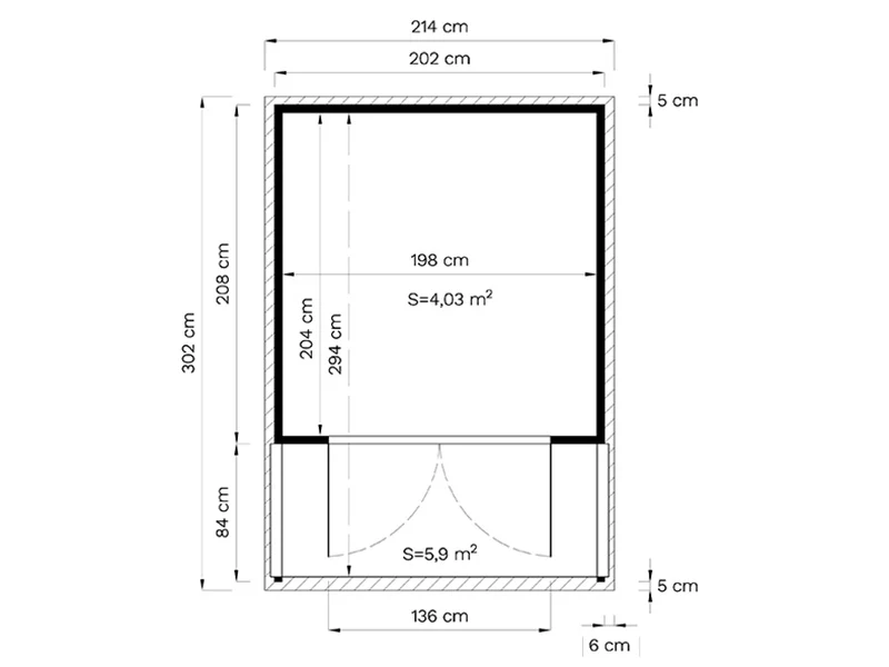 Domek drewniany, Bertilo Arley, 2,02x2,91x2,15m, Naturalne drewno - Image 11