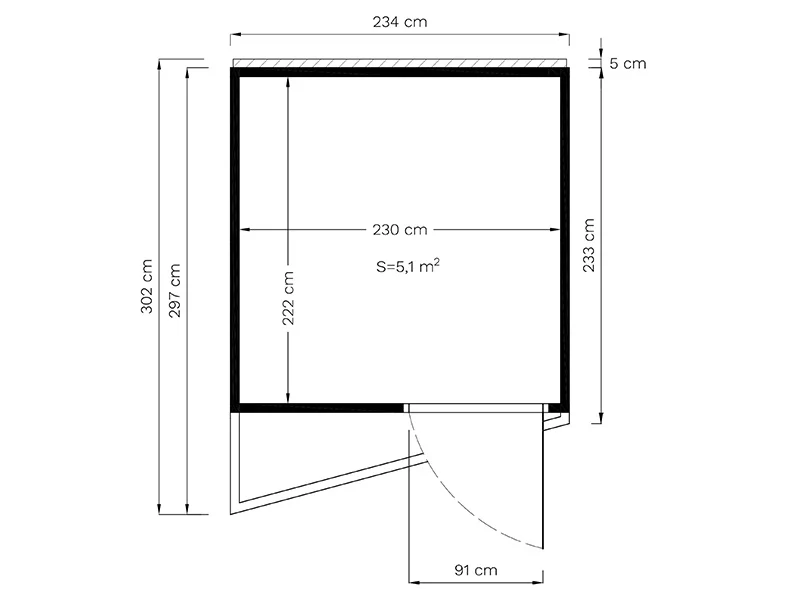 Domek drewniany, Bertilo Concept, 2,34x2,97x2,27m, Antracyt - Image 5