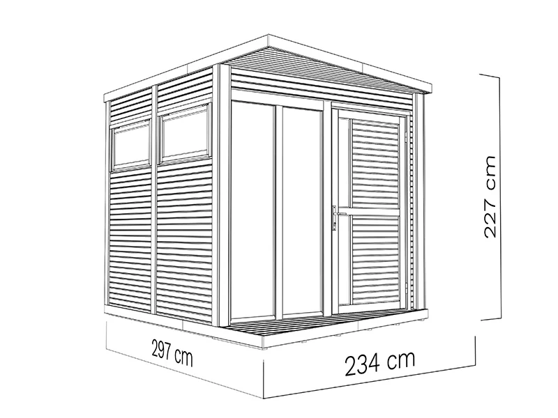 Domek drewniany, Bertilo Concept, 2,34x2,97x2,27m, Naturalne drewno - Image 4
