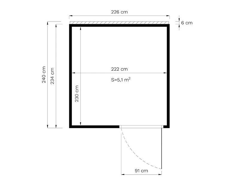 Domek drewniany, Bertilo Cubus 2O, 2,26x2,34x2,32m, Antracyt - Image 6