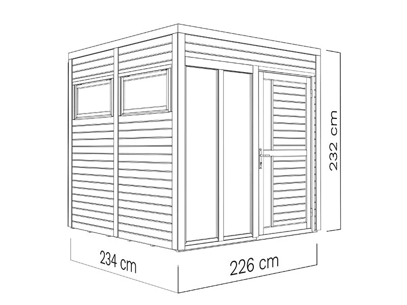 Domek drewniany, Bertilo Cubus 2O, 2,26x2,34x2,32m, Naturalne drewno - Image 5