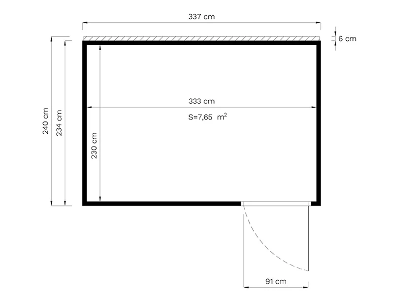 Domek drewniany, Bertilo Cubus 3O, 3,37x2,34x2,32m, Antracyt - Image 6