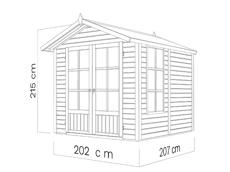 Domek drewniany, Bertilo Melrose, 2,02x2,07x2,15m, Naturalne drewno - Image 7