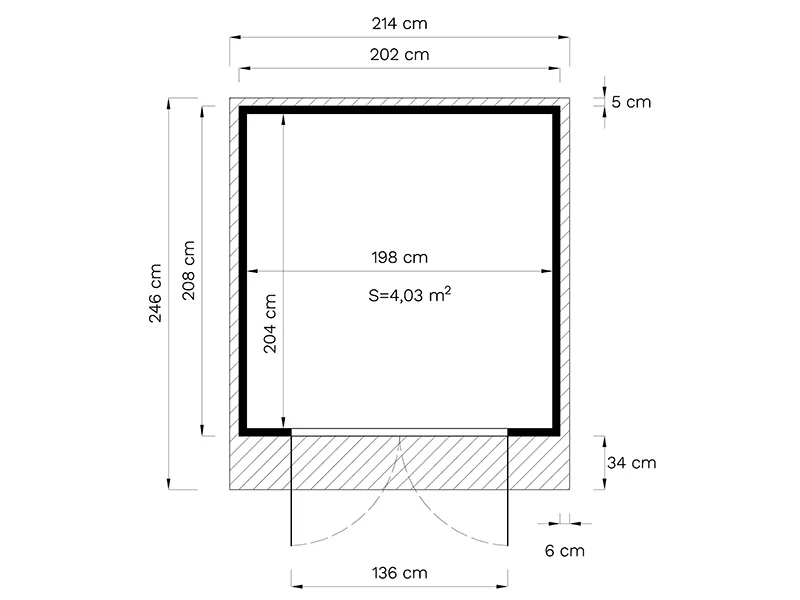 Domek drewniany, Bertilo Melrose, 2,02x2,07x2,15m, Naturalne drewno - Image 8
