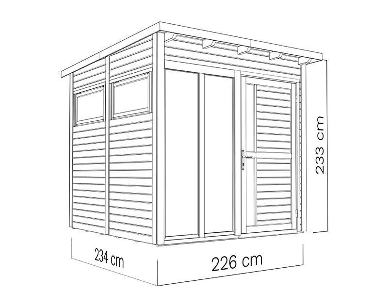 Domek drewniany, Bertilo Pentus 2O, 2,26x2,34x2,33m, Antracyt - Image 5
