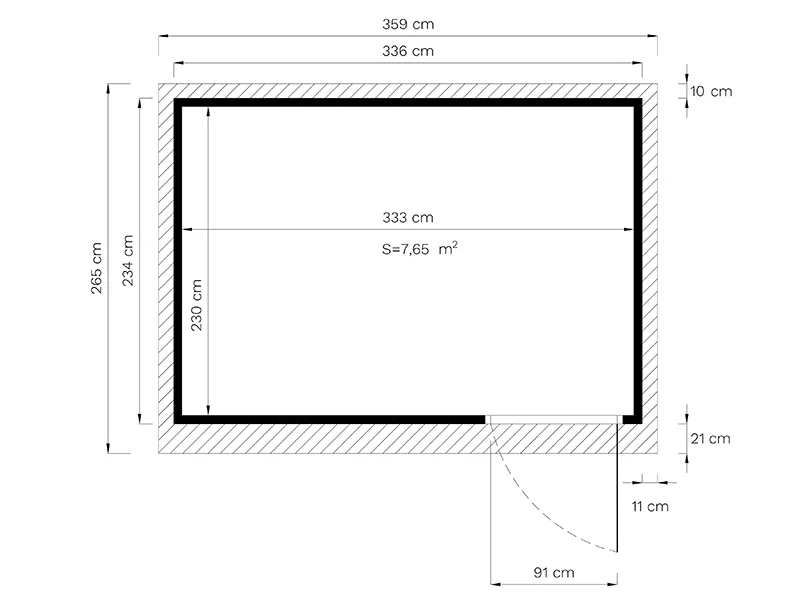 Domek drewniany, Bertilo Pentus 3O, 3,37x2,34x2,33m, Antracyt - Image 6
