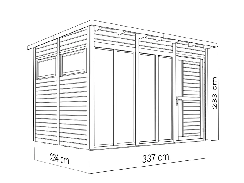 Domek drewniany, Bertilo Pentus 3O, 3,37x2,34x2,33m, Naturalne drewno - Image 5