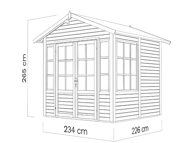 Domek drewniany, Bertilo Teahouse, 2,34x2,26x2,65m, Naturalne drewno - Image 7