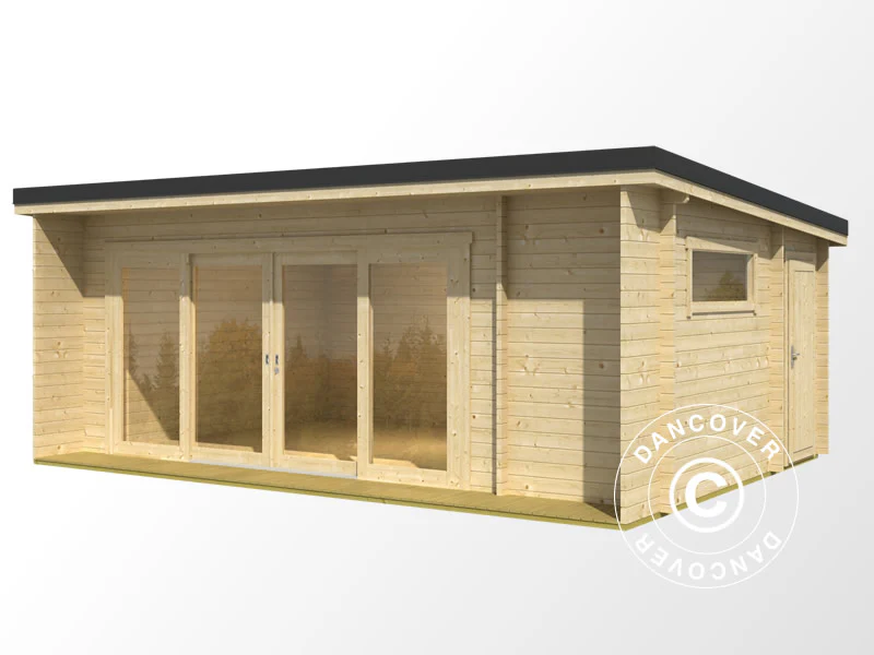 Domek drewniany Milano, 6,08x3,9x2,45m, 44mm, Ciemny szary - Image 4