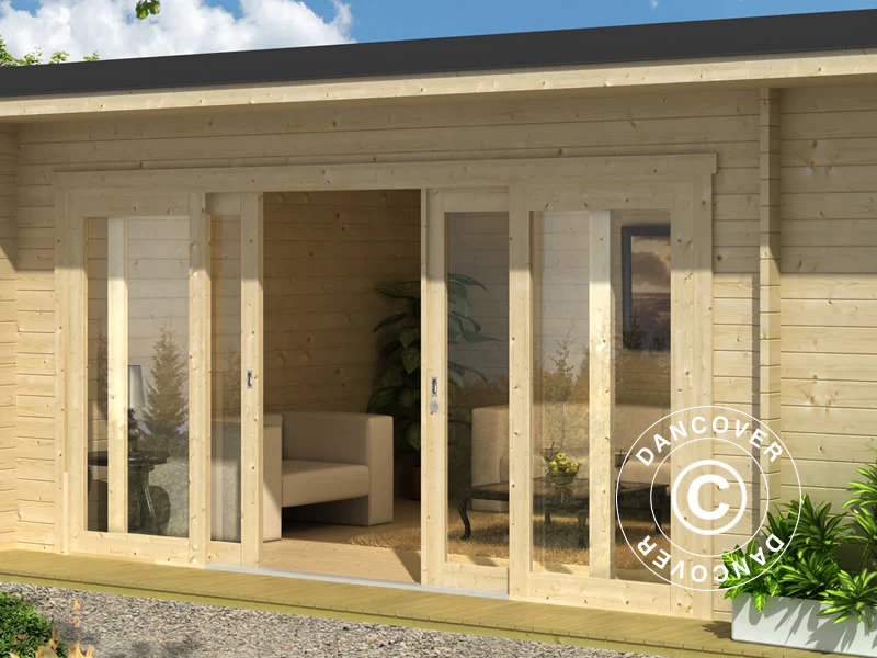 Domek drewniany Milano, 6,08x3,9x2,45m, 44mm, Naturalny - Image 3