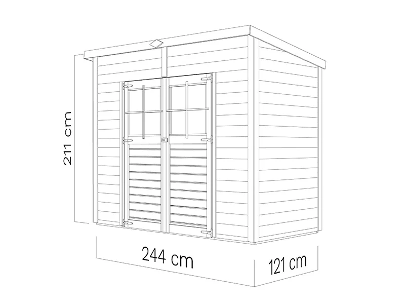 Drewniana szopa, Bertilo Alster 2, 2,44x1,21x2,11m, 2,96m² - Image 6