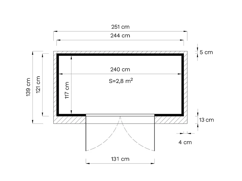 Drewniana szopa, Bertilo Alster 2, 2,44x1,21x2,11m, 2,96m² - Image 7