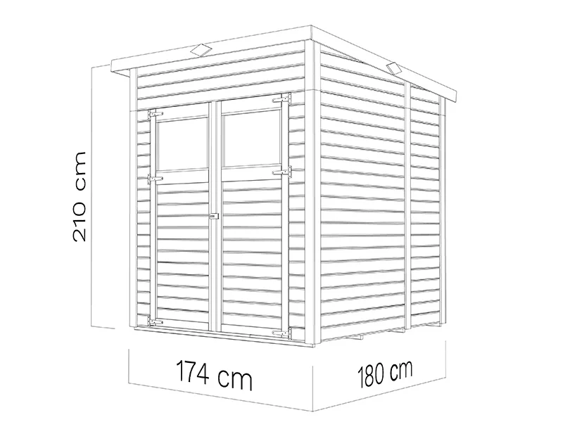 Drewniana szopa, Bertilo Amrum 2, 1,74x1,8x2,1m, 3,13m² - Image 5