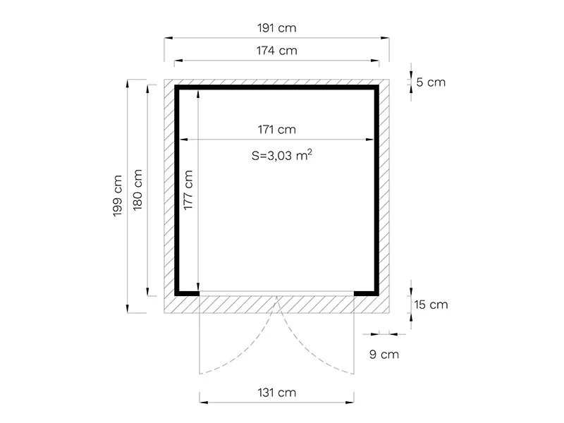 Drewniana szopa, Bertilo Amrum 2, 1,74x1,8x2,1m, 3,13m² - Image 6