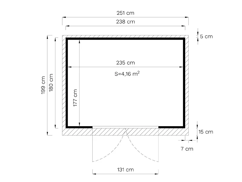 Drewniana szopa, Bertilo Amrum 3, 2,38x1,8x2,1m, 4,28m² - Image 6