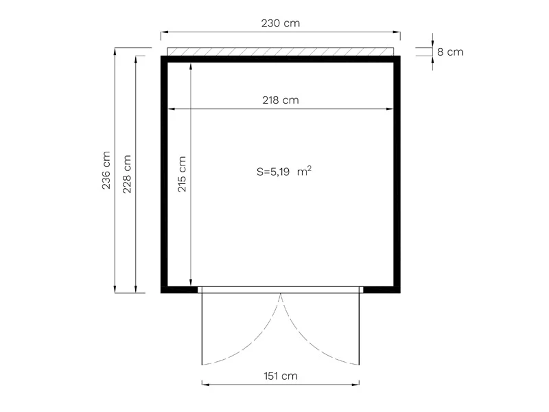 Drewniana szopa, Bertilo HPL 1, 2,3x2,28x2,3m, 5,24m², Antracyt/Szary - Image 11