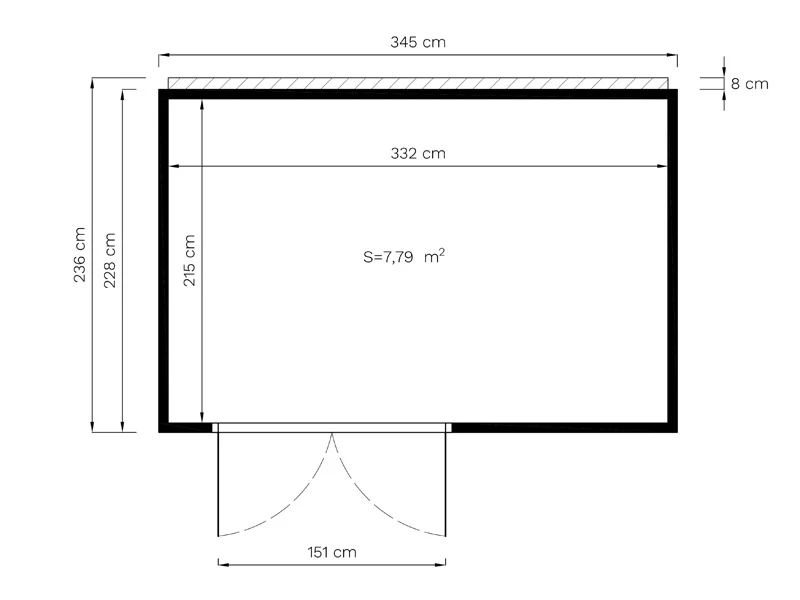 Drewniana szopa, Bertilo HPL 2, 3,45x2,28x2,3m, 7,86m², Antracyt/Biały - Image 17