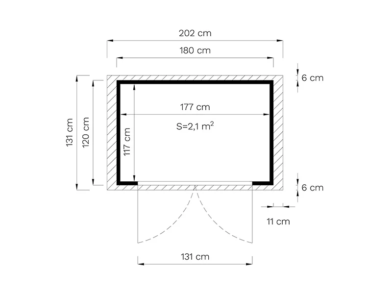 Drewniana szopa, Bertilo Sylt 1, 1,8x1,2x2,25m, 2,16m² - Image 7
