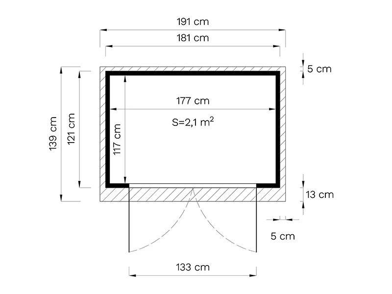 Drewniana szopa, Bertilo Timmo 1, 1,81x1,21x2,11m, 2,19m² - Image 15