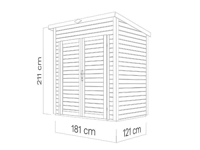 Drewniana szopa, Bertilo Timmo 1, 1,81x1,21x2,11m, 2,19m², Antracyt - Image 6