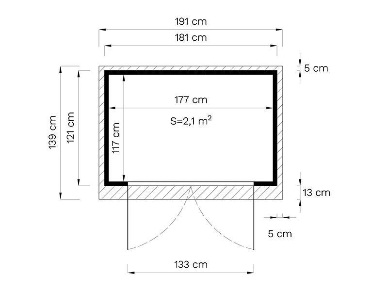 Drewniana szopa, Bertilo Timmo 1, 1,81x1,21x2,11m, 2,19m², Antracyt - Image 8