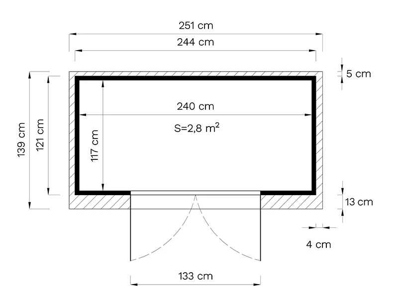 Drewniana szopa, Bertilo Timmo 2, 2,44x1,21x2,11m, 2,95m², Antracyt - Image 10