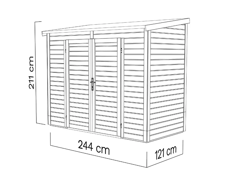 Drewniana szopa, Bertilo Timmo 2, 2,44x1,21x2,11m, 2,95m², Antracyt - Image 8