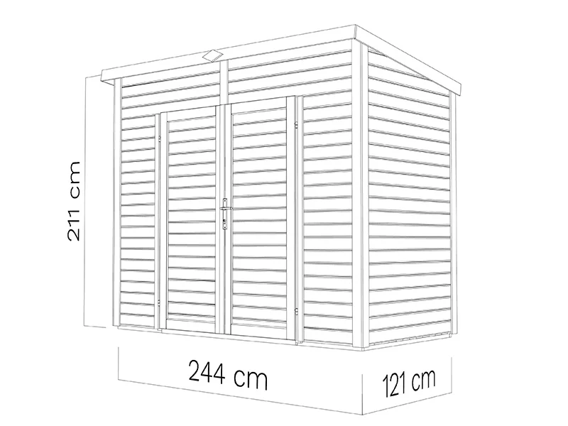 Drewniana szopa, Bertilo Timmo 2, 2,44x1,21x2,11m, 2,95m², Antracyt - Image 9